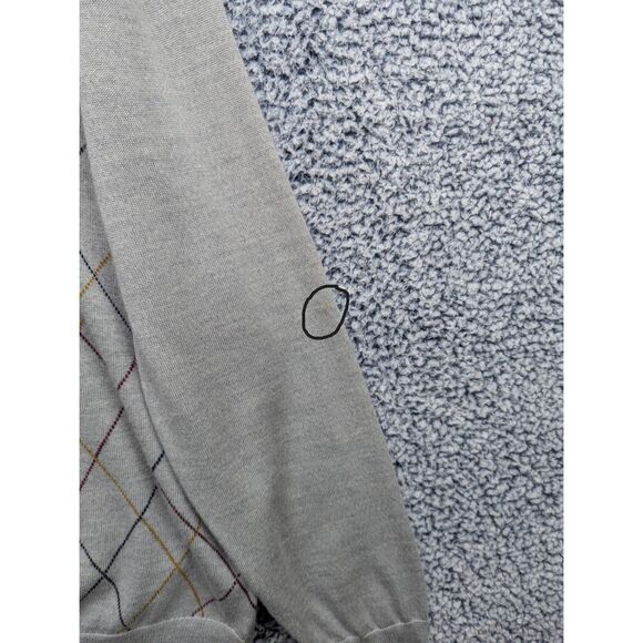 Brooks Brothers 100% Merino Wool Pullover Sweater Mens XL Golf Argyle Prep Gray - Picture 7 of 12